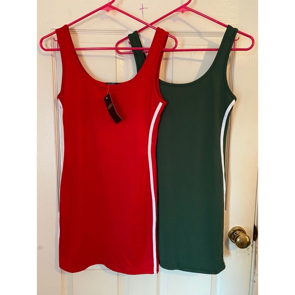 Bundle Bodycon 2 Stripe mini sport tank dress - Picture 2 of 9